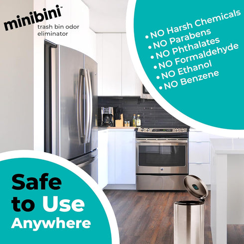 Flint Minibini Trash Can Deodorizer - Odor Eliminator, Garbage Can Air Freshener, Up to 30 Days