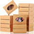 Spakon 30pcs Kraft Paper Soap Boxes for Homemade Gifts, 3.78 x 2.76 x 1.18 Inches with Window (Brown)