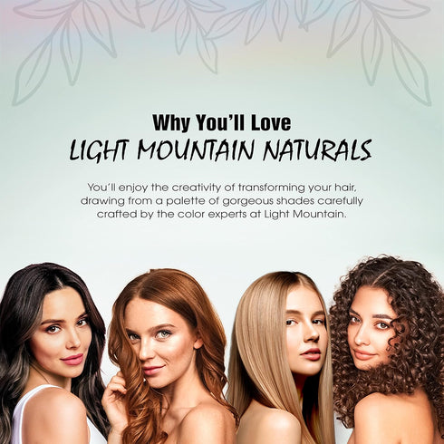 Light Mountain Henna Hair Color & Conditioner, Red Amber Spice Hair Dye, Organic, 4 Oz
