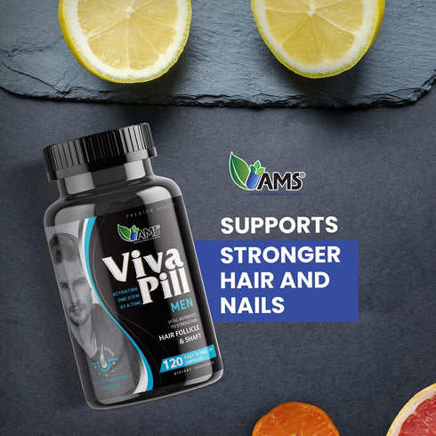 America Medic & Science VivaPill for Men - Vitamins for Hair, Skin, and Nails with Biotin, Collagen, and Keratin (120