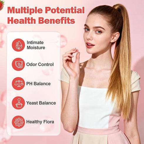 Gummies Filled,60 Gummies BAKAKOUL Feminine Balance for Women,Vaginal Probiotics Supports pH Balance, Digestive