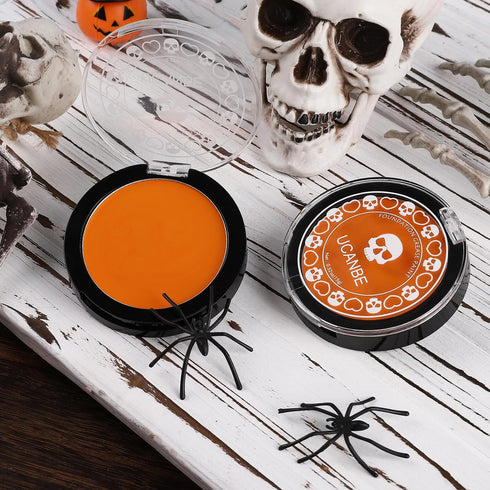 UCANBE Orange Face Body Paint Makeup Foundation, Professional Blendable Cream Greasepaint for Halloween Party