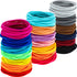 TecUnite 200 Pieces No Metal Hair Elastics Bulk Rubber Bands for Women (Multicolor)