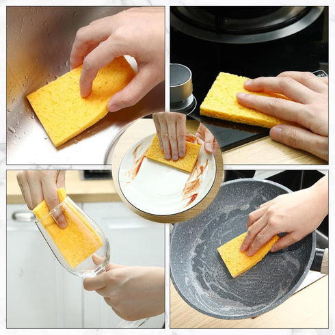 Zhengmy 100 3.9 2.4 0.12 Inch Pieces Sponges Bulk Sponges Kitchen Compressed Sponge Natural Dish Sponge Compressed Wood