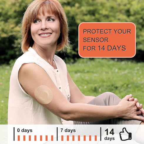 HONYOU 25Pack Libre Sensor Covers, Beige Waterproof Latex-Free Freestyle Lingo Overpatches for Libre 1/2/3 Plus CGM