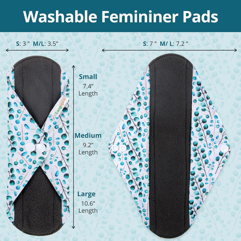 7pcs Set Mini Wet Bag + 6pcs Absorbent Reusable Sanitary Pads/Washable Cloth Menstrual Pads (Autumn, S)