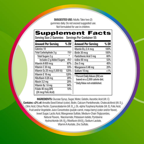 MultiGummies Gummy 18 Count Centrum Multivitamin for Adults, Multivitamin/Multimineral Supplement with Vitamins D, B