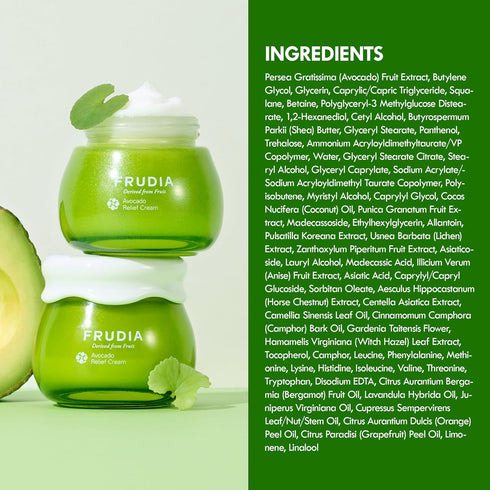FRUDIA WELCOS Avocado Relief Cream Mini, Calming Cream with Avocado Extract, 0.33 fl oz Korean Skin Care