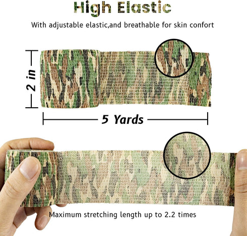 9 Rolls Self Adhesive Athletic Tape Gauze, Breathable Elastic Cohesive Bandage for Sports Injury & Pet (Asian Tiger