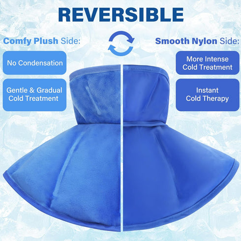 LotFancy Reusable Ice Pack for Neck & Shoulder, Flexible Gel Cold Wrap with Adjustable Straps for Pain Relief