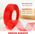 1 inch Red Organza Ribbon, 50 Yard Sheer Chiffon Ribbon for Gift Wrapping, Transparent Wired Tulle Ribbon for Holiday Presents, Birthday Cards, Wedding Party Decoration, Hair Bows Making by MUWOOB