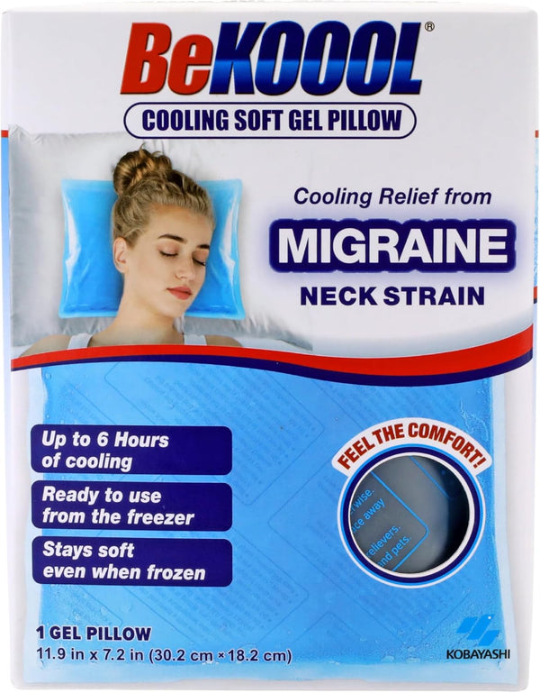 BeKOOOL Cooling Soft Gel Pillow, Reusable Relief for Migraines, Neck Strain, Fever - Up to 6 Hours of Cooling