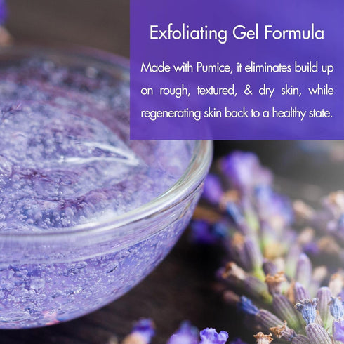 SPA REDI Exfoliating Scrub Pumice Gel, Lavender & Wildflower, 16 Oz - Body, Manicure & Pedicure Exfoliator with