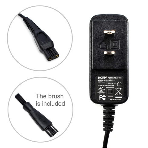 HQRP 15V AC Adapter for Philips Norelco HQ8505 2000 3000 3100 3500 7000 5000 8000X 8500X 9000 Series Shaver Charger