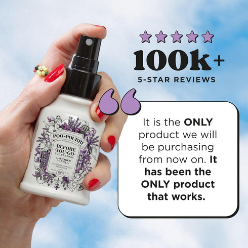 Poo-Pourri Before-You-Go Toilet Spray, Lavender Vanilla, 2 Fl Oz - Lavender, Vanilla and Citrus