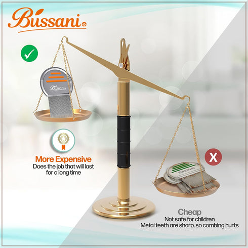 Bussani Lice Comb for Fine & Thick Hair | Lice Treatment | Nit Comb for Lice Eggs | Great for Dandruff & Psoriasis