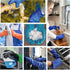 kitchen-star Ultimate Rubber PVC Gloves, Large, Blue, Comfortable Cotton Lining, Anti-Slip, Extra Thickness