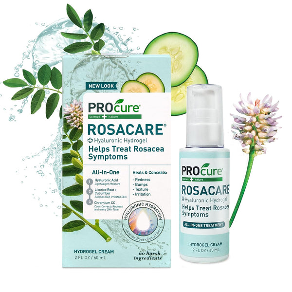 PROcure Rosacare Medicated CC Face Cream, 2 Ounce, Hyaluronic Hydrogel for Redness Reduction