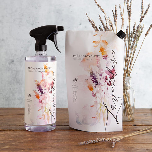 Pre de Provence Provincial Lavender Collection - 33.8 fl oz Linen Water Refill with Soft Calming Scent