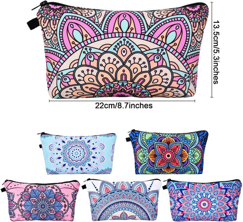 6 Pieces Makeup Bag Toiletry Pouch Waterproof Cosmetic Bag with Zipper Travel Packing Bag 8.7 x 5.3 Inch Small Cosmetic Bag Accessory Organizer for Women and Men (Multicolor Style)