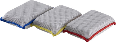 Microfiber Sponges for Dishes, Non-Scratch Heavy Duty Kitchen Sponges, Multi-Purpose Cleaning Supplies, Pack of 3
