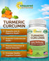 aSquared Nutrition Turmeric Curcumin 1600mg with BioPerine Black Pepper Extract - 180 Capsules with 95% Curcuminoids, 100% Natural Tumeric Root Powder Supplements, Natural Joint Stiffness Relief Pills