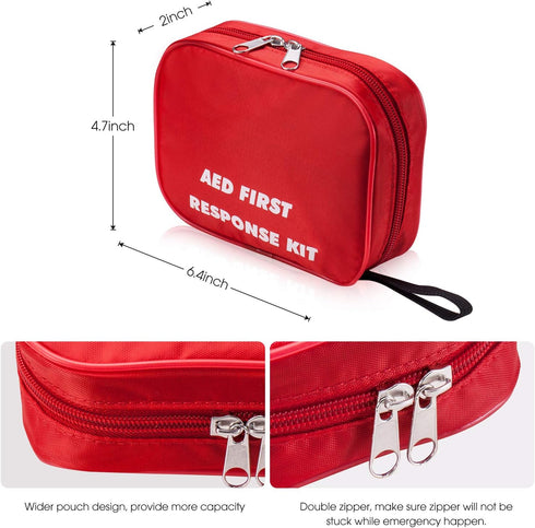 AED First Kit with CPR, Gloves, Razor, Scissors, Gauze Pads, Cleansing Wipes for Training