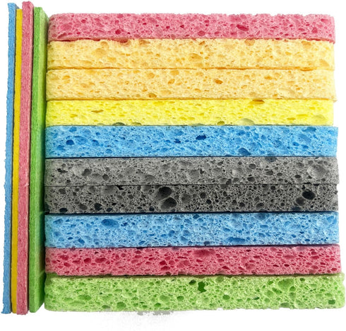 TallsooU 12PCS Cleaning Sponge2.5X4.0 inches, Kitchen DishSponge, Cleaning Scrub Color Sponge, Biodegradable Natural