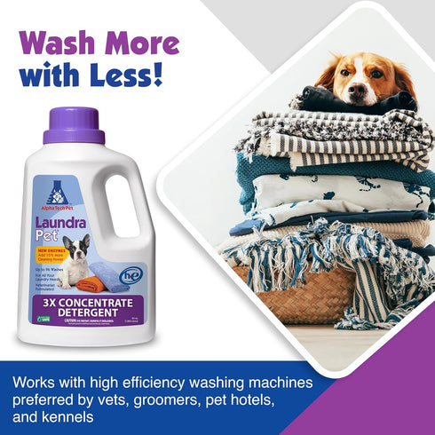 Alpha Tech Pet 3X Strength Premium Laundry Detergent, 64 Oz, Enzyme Cleaner for Removing Animal Odors and Stains