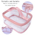 Toiletry Bag Makeup Cosmetic Clear Bag, Portable Waterproof Transparent Travel Storage in Pink