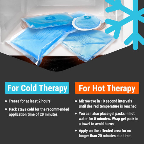 ICEWRAPS Reusable Multipurpose Gel Ice Packs, Hot Cold Pack for Kids Injuries, 7 Pack