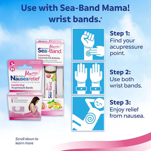 Sea-Band Mama! Essential Oil Aromatherapy Roller for Morning Sickness