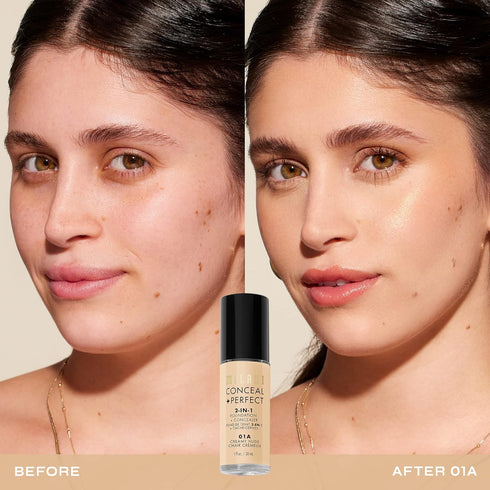 Milani Conceal + Perfect 2-in-1 Foundation + Concealer – Flawless Complexion, Under Eye Corrector, Waterproof, Creamy