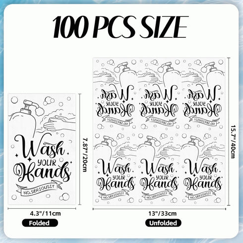 Xjoviative 100 PCS Disposable Hand Towels for Bathroom, Bathroom Guest Napkins Wash Your Hands Paper Towels Decorative