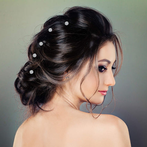 WILLBOND 60 Pieces Rhinestone Crystal Twisters Set, Spiral Hair Pin Coil for Wedding and Party