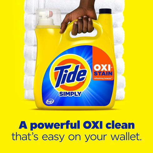 Tide Simply Oxi Boost + Ultra Stain Release - 151 fl oz, 107 Loads, Refreshing Breeze Scent