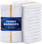 GREEN LIFESTYLE Gold Stripe Terry Kitchen Bar Mops, 28 Oz - 16 x 19 inches, Highly Absorbent, Ultra-Light, Pack of 12