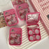 2 Pack 2 in 1 Contact Lens Cases, Travel Eye Contacts Case Box Holder with Tweezers and Solution Bottle Kit (Fuchsia)