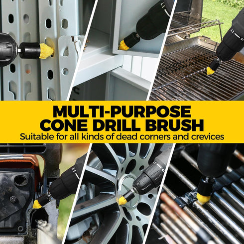 Holikme 9Pack Drill Brush, All Purpose Drill Brush with Extend Attachment for Bathroom, Grout, Floor, and Kitchen