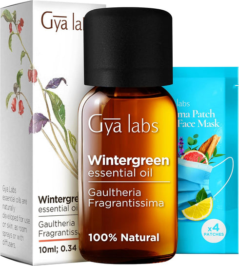 Gya Labs Wintergreen Essential Oil for Diffuser, 0.34 Fl Oz, 100% Pure Natural Oil for Skin, Hair, Massage