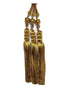 Women's Patiala Shahi Paranda/Parandi Traditional Hair Accessory, Black with Golden Color Hangings