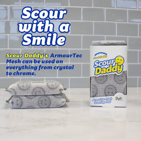 Pack 2 Scrub Daddy Scour Daddy Style, Scourers Non Scratch Scrubbing Sponge, Scouring Pads, Kitchen Sponges for Dishes