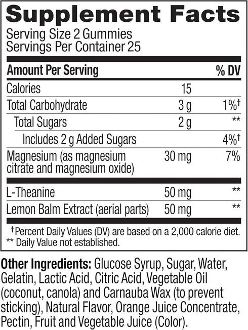 Gummy, 25 50 Count (Packaging OLLY Kids Chillax For a Calm and Relaxed Mood*, Magnesium, L-Theanine, Lemon Balm