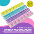 Weekly Pill Organizer - 4-Times-a-Day Pill Planner with Daily Morning, Noon, Evening & Night Compartments