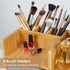 Makeup Organizer Countertop, Elegant Bamboo Cosmetic Skincare Organizers with 3 Makeup Brush Holders, 3 Drawers