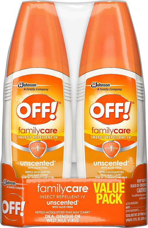 OFF! FamilyCare Insect & Mosquito Repellent Spritz, Unscented, 7% Deet, 6 oz, Pack of 2