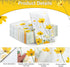 100 Pcs Floral Guest Napkins - 3 Ply Yellow Flower Paper Napkins, Decorative Disposable Hand Towels for Parties