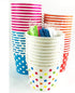 Worlds 12OZ 50 Set Paper Ice Cream Cups With Plastic Spoons Polka Dot Paper Yogurt Cups Mix