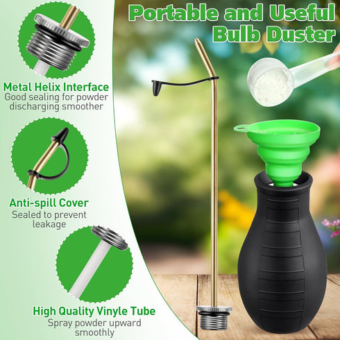 Diatomaceous Earth Powder Duster, Garden Powder Applicator Dispenser with Long Metal Tube