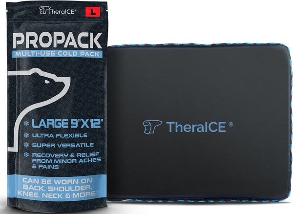 TheraICE PROpack Ice Pack for Injuries, Reusable Cold Gel Compress for Muscular Pain, 9 x 12 Flexible Wrap for Aches